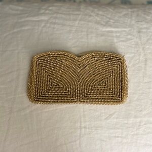 Vintage Cream Beaded Clutch